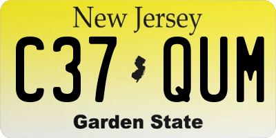 NJ license plate C37QUM