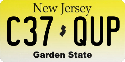 NJ license plate C37QUP