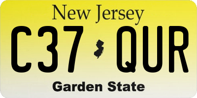 NJ license plate C37QUR