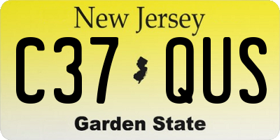 NJ license plate C37QUS