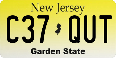 NJ license plate C37QUT