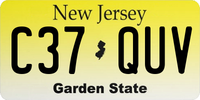 NJ license plate C37QUV