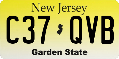 NJ license plate C37QVB