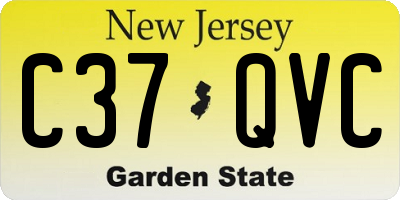 NJ license plate C37QVC