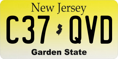 NJ license plate C37QVD