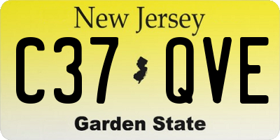 NJ license plate C37QVE