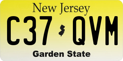 NJ license plate C37QVM