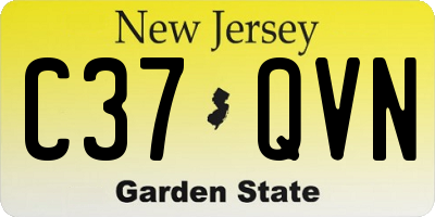 NJ license plate C37QVN