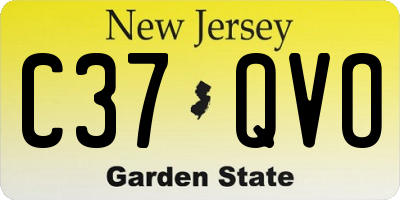 NJ license plate C37QVO