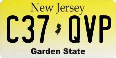 NJ license plate C37QVP