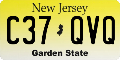 NJ license plate C37QVQ