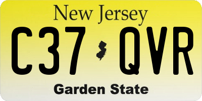 NJ license plate C37QVR