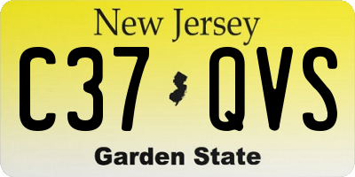 NJ license plate C37QVS