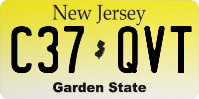NJ license plate C37QVT