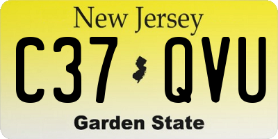 NJ license plate C37QVU