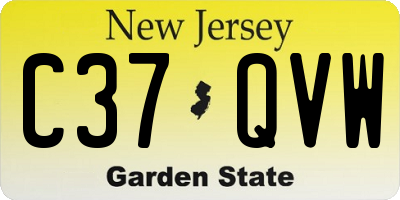 NJ license plate C37QVW