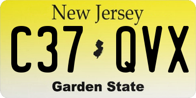 NJ license plate C37QVX