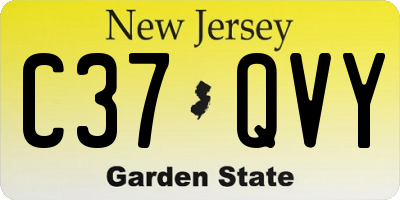 NJ license plate C37QVY