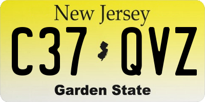 NJ license plate C37QVZ