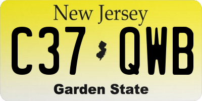 NJ license plate C37QWB
