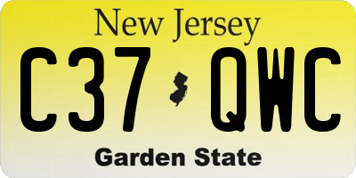 NJ license plate C37QWC