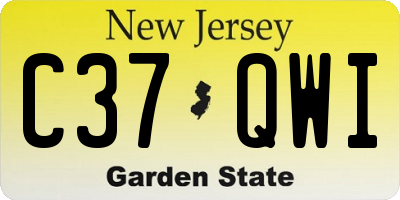 NJ license plate C37QWI