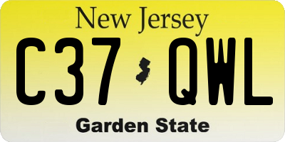 NJ license plate C37QWL