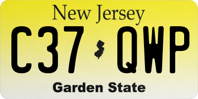NJ license plate C37QWP