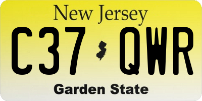 NJ license plate C37QWR