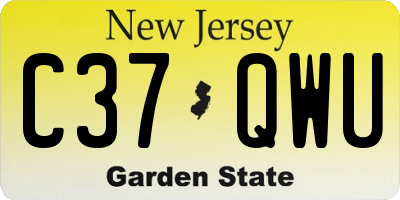 NJ license plate C37QWU
