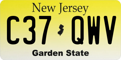 NJ license plate C37QWV