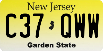 NJ license plate C37QWW