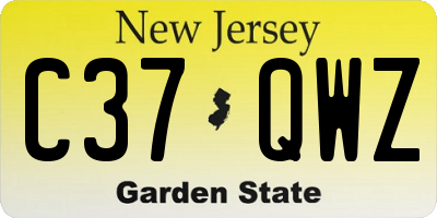 NJ license plate C37QWZ