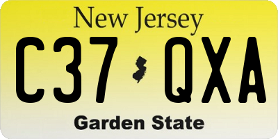 NJ license plate C37QXA