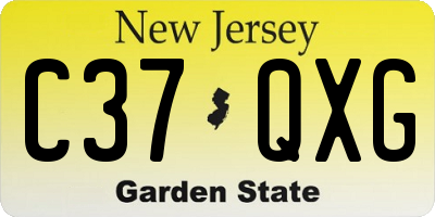 NJ license plate C37QXG