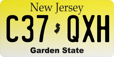 NJ license plate C37QXH