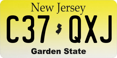 NJ license plate C37QXJ