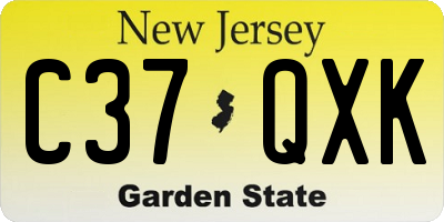 NJ license plate C37QXK