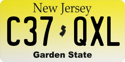 NJ license plate C37QXL