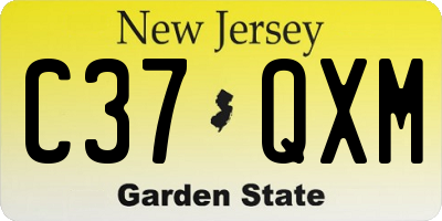 NJ license plate C37QXM