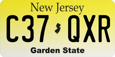 NJ license plate C37QXR