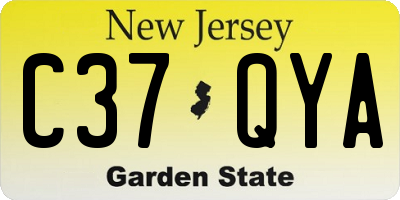 NJ license plate C37QYA