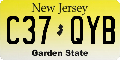 NJ license plate C37QYB