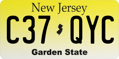 NJ license plate C37QYC