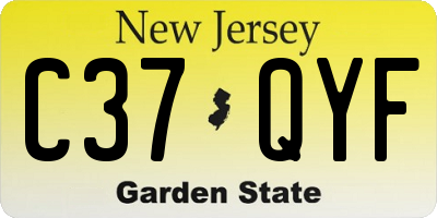 NJ license plate C37QYF