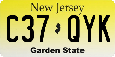 NJ license plate C37QYK