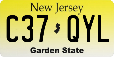 NJ license plate C37QYL