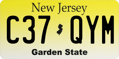 NJ license plate C37QYM