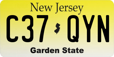 NJ license plate C37QYN
