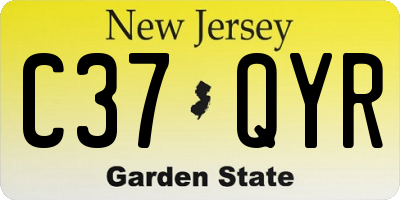 NJ license plate C37QYR